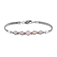 Bali Legacy Ethiopian Welo Opal Borobudur Chain Bracelet in Sterling Silver (6.50-8.0In) 2.10 ctw