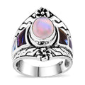 Bali Legacy Ethiopian Welo Opal and Abalone Shell Ring in Sterling Silver 1.65 ctw - Sticky add to cart bar