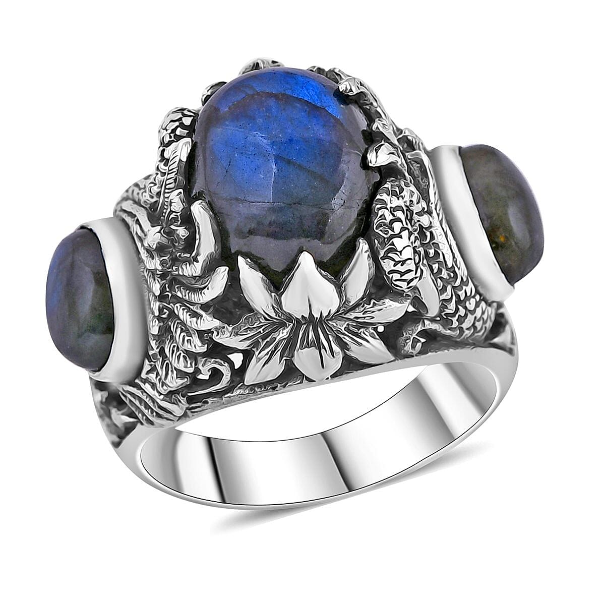 Bali Legacy Malagasy Labradorite Ring in Sterling Silver (Size 10.0) 9.00 ctw