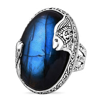 Bali Legacy Malagasy Labradorite Ring in Sterling Silver (Size 10.0) 35.00 ctw