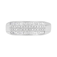 White Diamond 0.32 ctw Ring in Platinum Over Sterling Silver (Size 8.0)