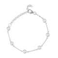 Moissanite Station Bracelet in Rhodium Over Sterling Silver (8.00-10.00In) 1.40 ctw - Sticky add to cart bar