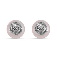 White Shell Pearl Earrings in Rhodium Over Sterling Silver  18.00 ctw