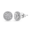 Diamond Stud Earrings in Platinum Over Sterling Silver 0.50 ctw - Sticky add to cart bar