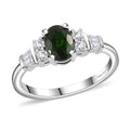 Chrome Diopside, White Zircon Ring in Platinum Over Sterling Silver (Size 10.0) 1.25 ctw - Sticky add to cart bar