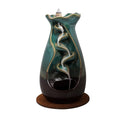 Trend Vision Tulip Style Cascading Ceramic Incense Burner with 10 Assorted Cones -Cyan (5.5"x8.7") - Sticky add to cart bar