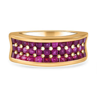African Ruby Ring in 18K Vermeil YG Over Sterling Silver (Size 10.0) 2.52 ctw