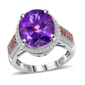 AAA Moroccan Amethyst and Multi Gemstone Ring in Platinum Over Sterling Silver (Size 10.0) 5.40 ctw - Sticky add to cart bar