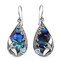 Bali Legacy Abalone Shell and Larimar Manta Ray Earrings in Sterling Silver 0.75 ctw - Sticky add to cart bar