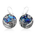 Bali Legacy Abalone Shell and Sky Blue Topaz Seahorse and Star Fish Earrings in Sterling Silver 0.30 ctw - Sticky add to cart bar