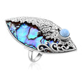 Bali Legacy Abalone Shell and Larimar Sea Turtle Ring in Sterling Silver (Size 5.0) 1.00 ctw - Sticky add to cart bar