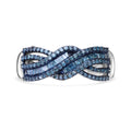 Blue Diamond (IR) Ring in Platinum Over Sterling Silver (Size 10.0) 0.50 ctw - Sticky add to cart bar