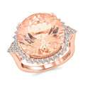 One Time Only Certified & Appraised Iliana 18K Rose Gold AAA Marropino Morganite, Diamond (SI) (0.46 cts) Ring (Size 10.0) (6.30 g) 11.35 ctw - Sticky add to cart bar