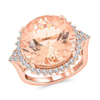 One Time Only Certified & Appraised Iliana 18K Rose Gold AAA Marropino Morganite, Diamond (SI) (0.46 cts) Ring (Size 10.0) (6.30 g) 11.35 ctw