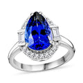 Certified & Appraised Rhapsody 950 Platinum AAAA Tanzanite, Diamond (E-F, VS) (0.44 cts) Ring (Size 10.0) (8.35 g) 4.80 ctw - Sticky add to cart bar