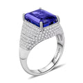 Certified & Appraised Rhapsody 950 Platinum AAAA Tanzanite and E-F VS Diamond Ring 9.15 Grams 6.75 ctw - Sticky add to cart bar