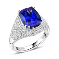 Certified & Appraised Rhapsody 950 Platinum AAAA Tanzanite and E-F VS Diamond Ring 9.35 Grams 6.65 ctw