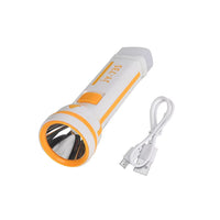 Orange Portable Solar Flash Light (1000mAh Battery) (Power by Solar Charging and USB Cable) (11.02")