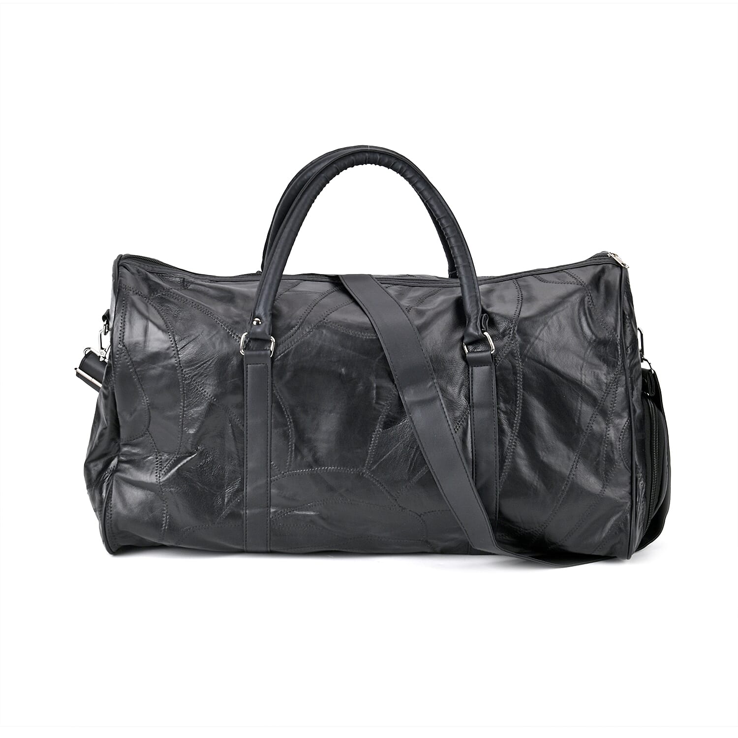 Black Sheep Leather Travel Bag with Handle Drop 8.7 and Long Shoulder Strap 54.7