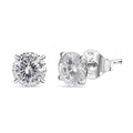 Luxoro 10K White Gold 120 Facets Moissanite Solitaire Earrings 2.00 ctw - Sticky add to cart bar