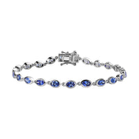 Tanzanite Bracelet in Rhodium Over Sterling Silver (7.50 In) 14.00 ctw