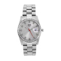 EON 1962 White Moissanite Swiss Movement Watch in Stainless Steel (36.5mm) 0.60 ctw - Sticky add to cart bar