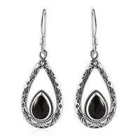 D'Joy Artisan Crafted Elite Shungite 2.25 ctw South West Style Earrings in Sterling Silver