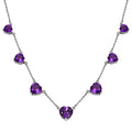 African Amethyst Station Necklace (18 Inches) in Platinum Over Sterling Silver 13.85 ctw - Sticky add to cart bar
