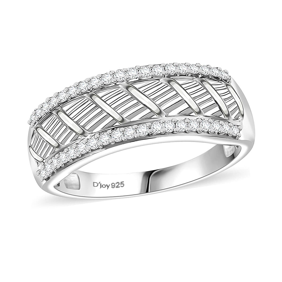 Moissanite Men's Ring in Platinum Over Sterling Silver (Size 10.0) 0.40 ctw