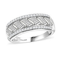 Moissanite Men's Ring in Platinum Over Sterling Silver (Size 10.0) 0.40 ctw