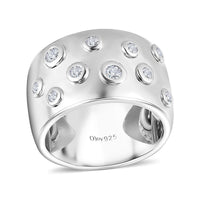 Moissanite Band Ring in Platinum Over Sterling Silver (Size 6.0) 0.35 ctw