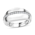 Moissanite Ring in Platinum Over Sterling Silver (Size 8.0) 0.40 ctw - Sticky add to cart bar