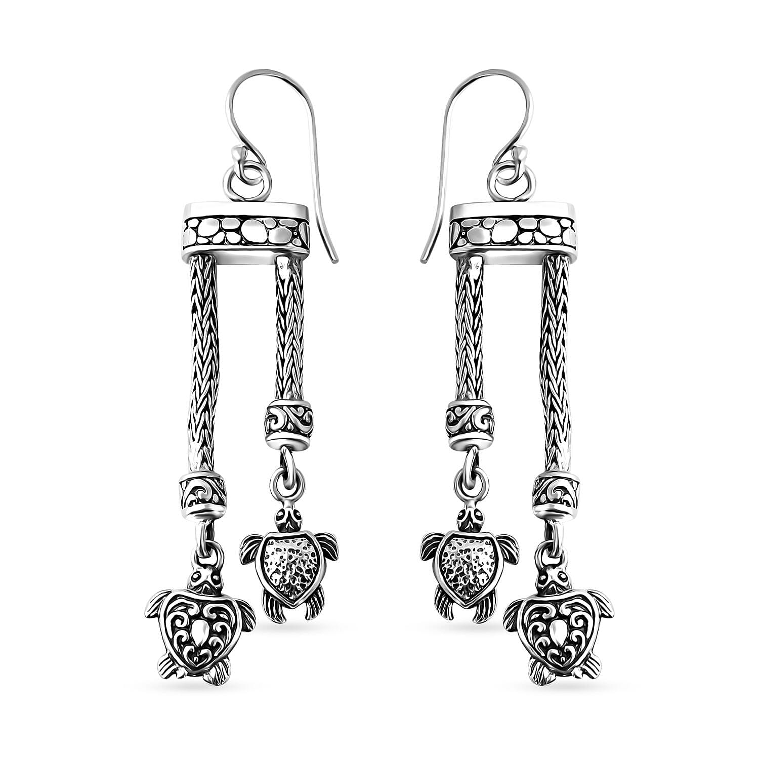 Bali Legacy Sterling Silver Turtle Earrings (8 g)