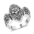 TLV Bali Legacy Sterling Silver Frangipani Flower Ring (Size 10.0) (6.50 g) - Sticky add to cart bar