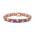 Orissa Rhodolite Garnet and Ethiopian Welo Opal Bracelet in Vermeil Rose Gold Over Sterling Silver (6.50 In) 20.30 ctw (Del. in 10-12 Days) - Sticky add to cart bar