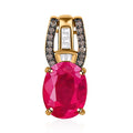 Luxoro 10K Yellow Gold Premium Montepuez Ruby, Natural Champagne and White Diamond Pendant without Chain 2.20 ctw - Sticky add to cart bar