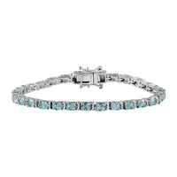 Madagascar Paraiba Apatite Tennis Bracelet in Platinum Over Sterling Silver (6.50 In) 5.75 ctw