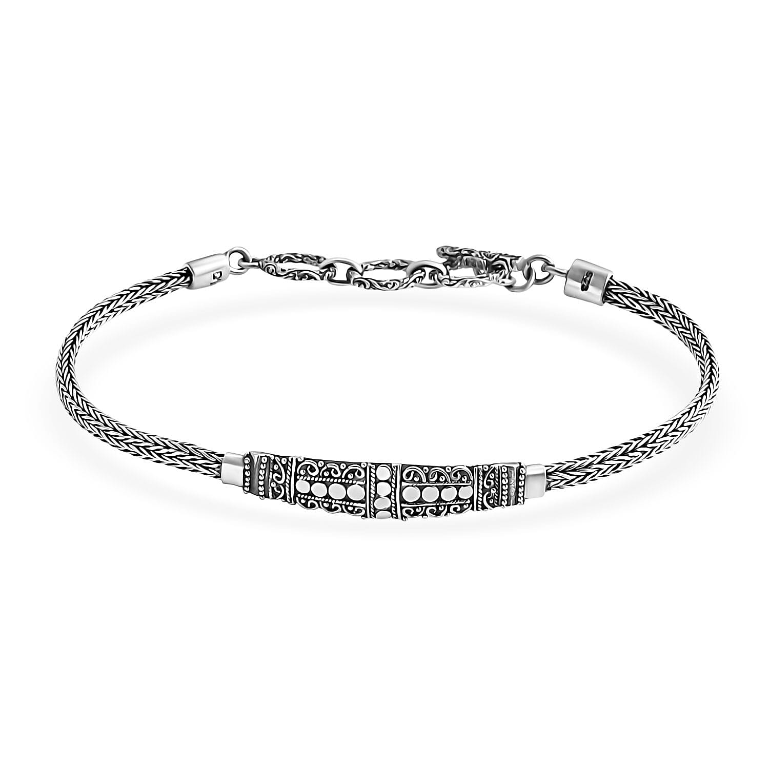 Bali Legacy Padian Weave Bracelet in Sterling Silver (6.50-8.0In) 10 Grams