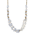 Golden and Silver Color Glass Necklace in Goldtone 31.50-33.50 Inches - Sticky add to cart bar