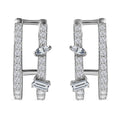 Moissanite Earrings in Platinum Over Sterling Silver 1.65 ctw - Sticky add to cart bar