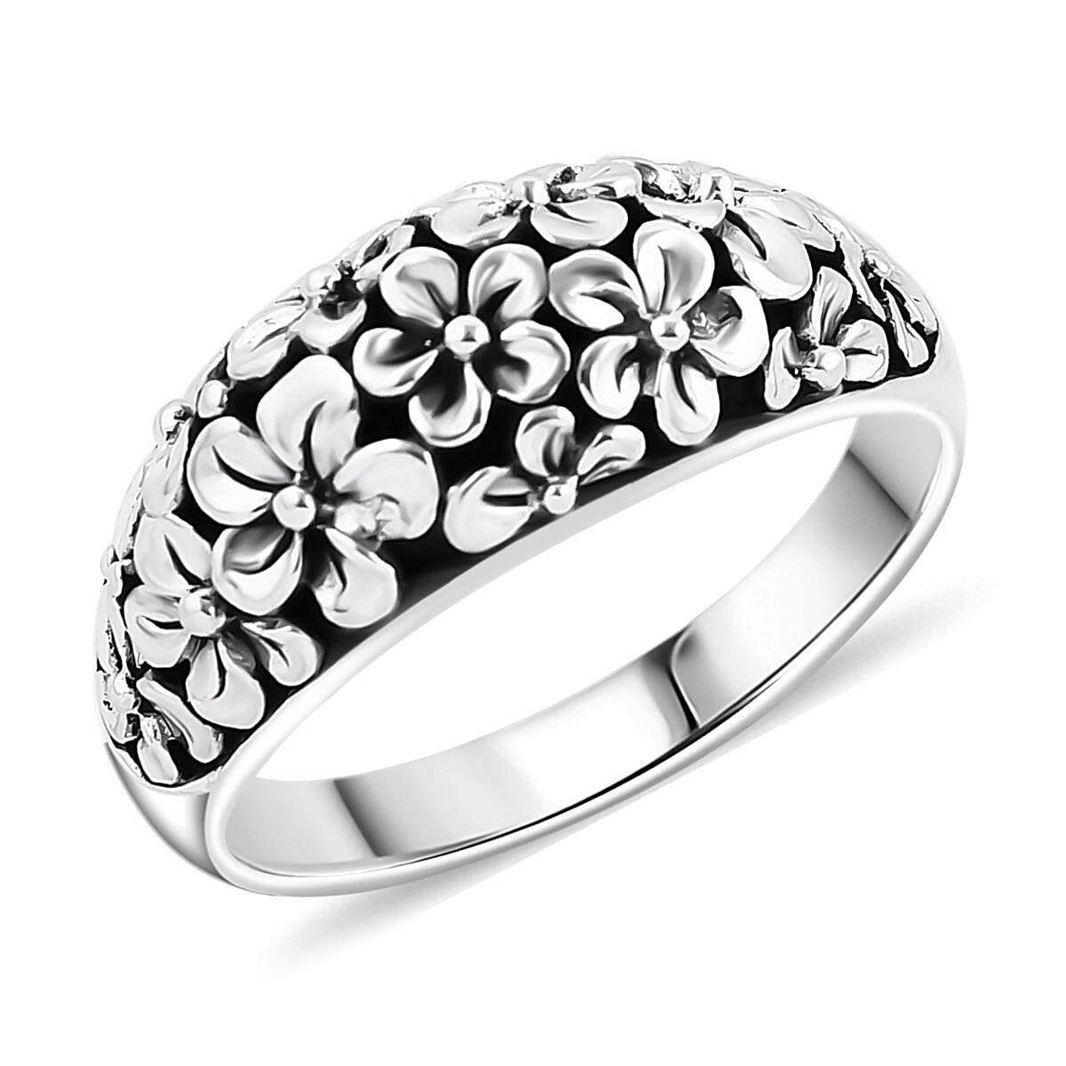 Bali Legacy Sterling Silver Frangipani Flower Ring (Size 10.0) 4.90 Grams