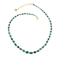 Certified & Appraised Iliana 18K Yellow Gold AAA Monte Belo Indicolite Beaded Graduation Necklace 18-20 Inches 42.00 ctw
