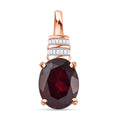 Luxoro 10K Rose Gold Premium Orissa Rhodolite Garnet and G-H I2 Diamond Pendant without Chain 3.00 ctw - Sticky add to cart bar