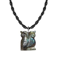 Labradorite and Thai Black Spinel 115.00 ctw Necklace