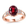 Luxoro 10K Rose Gold Premium Orissa Rhodolite Garnet and G-H I2 Diamond Ring (Size 10.0) 3.20 ctw - Sticky add to cart bar