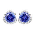 Certified & Appraised Rhapsody 950 Platinum AAAA Tanzanite and E-F VS Diamond Stud Earrings 2.00 ctw - Sticky add to cart bar