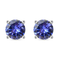 Certified & Appraised Rhapsody 950 Platinum AAAA Tanzanite Stud Earring 1.30 ctw