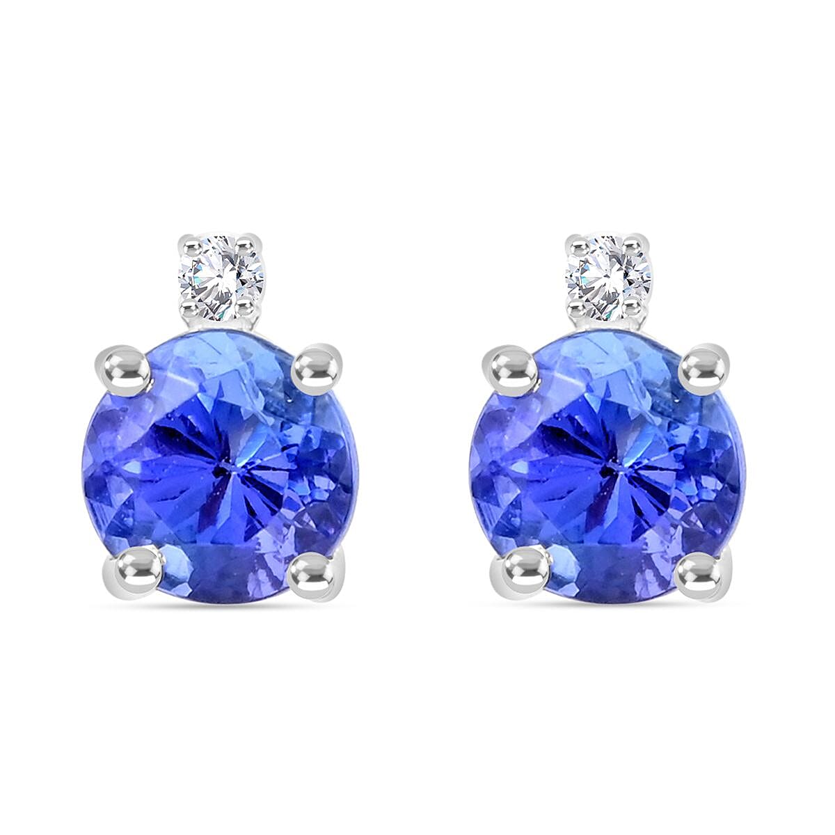 Certified & Appraised Rhapsody 950 Platinum AAAA Tanzanite, Diamond E-F, VS Earrings 1.35 ctw