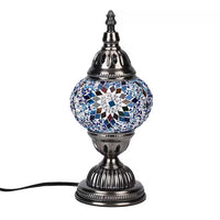 Turkish Moroccan Glass Mosaic Table Lamp (4.5"x4.5"x11.4") (110V, US Plug, Without Bulb, 30W)