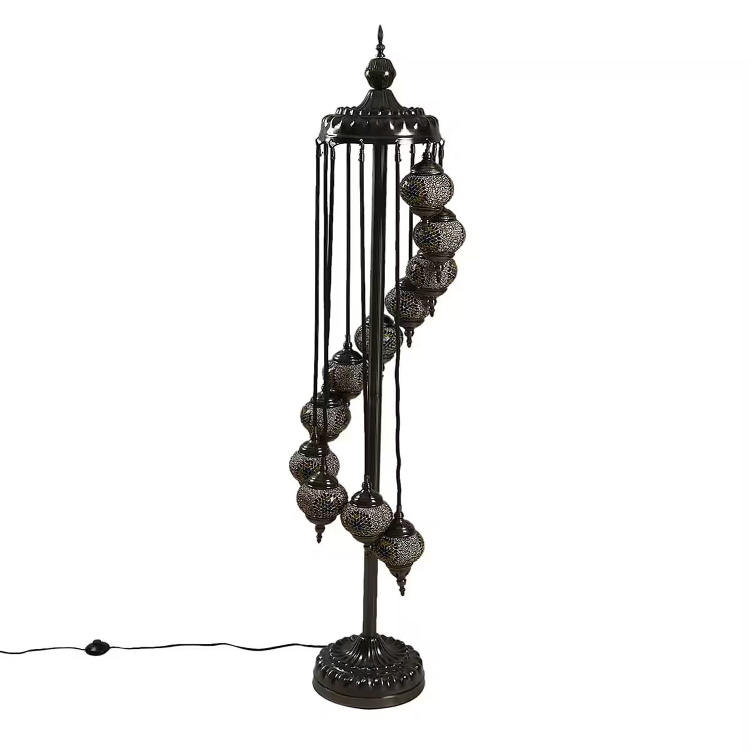 Turkish Moroccan Glass Mosaic Table Lamp (17"x17"x68.8") (110V, US Plug, Without Bulb, 30W)
